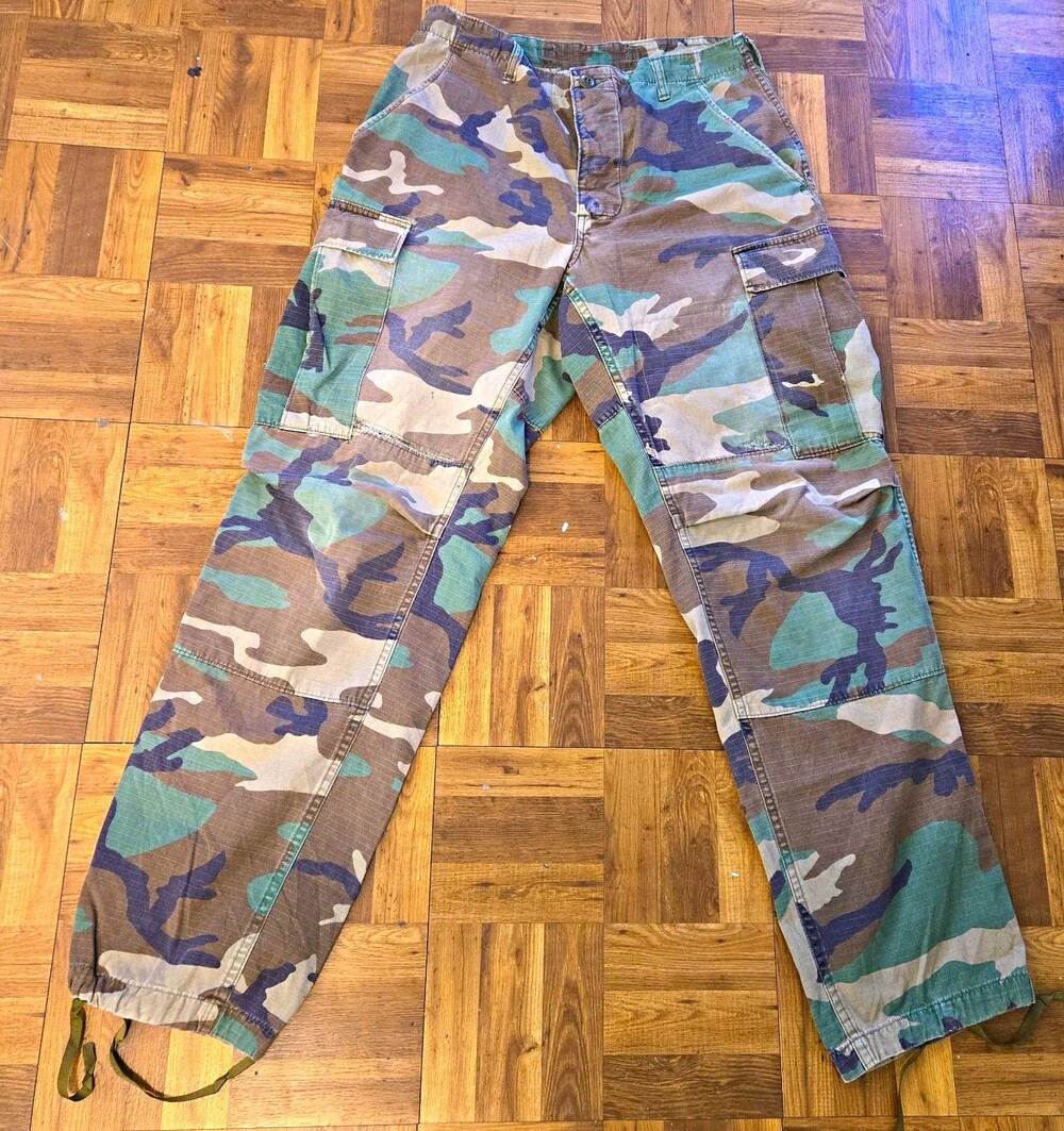 US Military Woodland Camo BDU Cargo Pants 30x30 Regular Made in USA